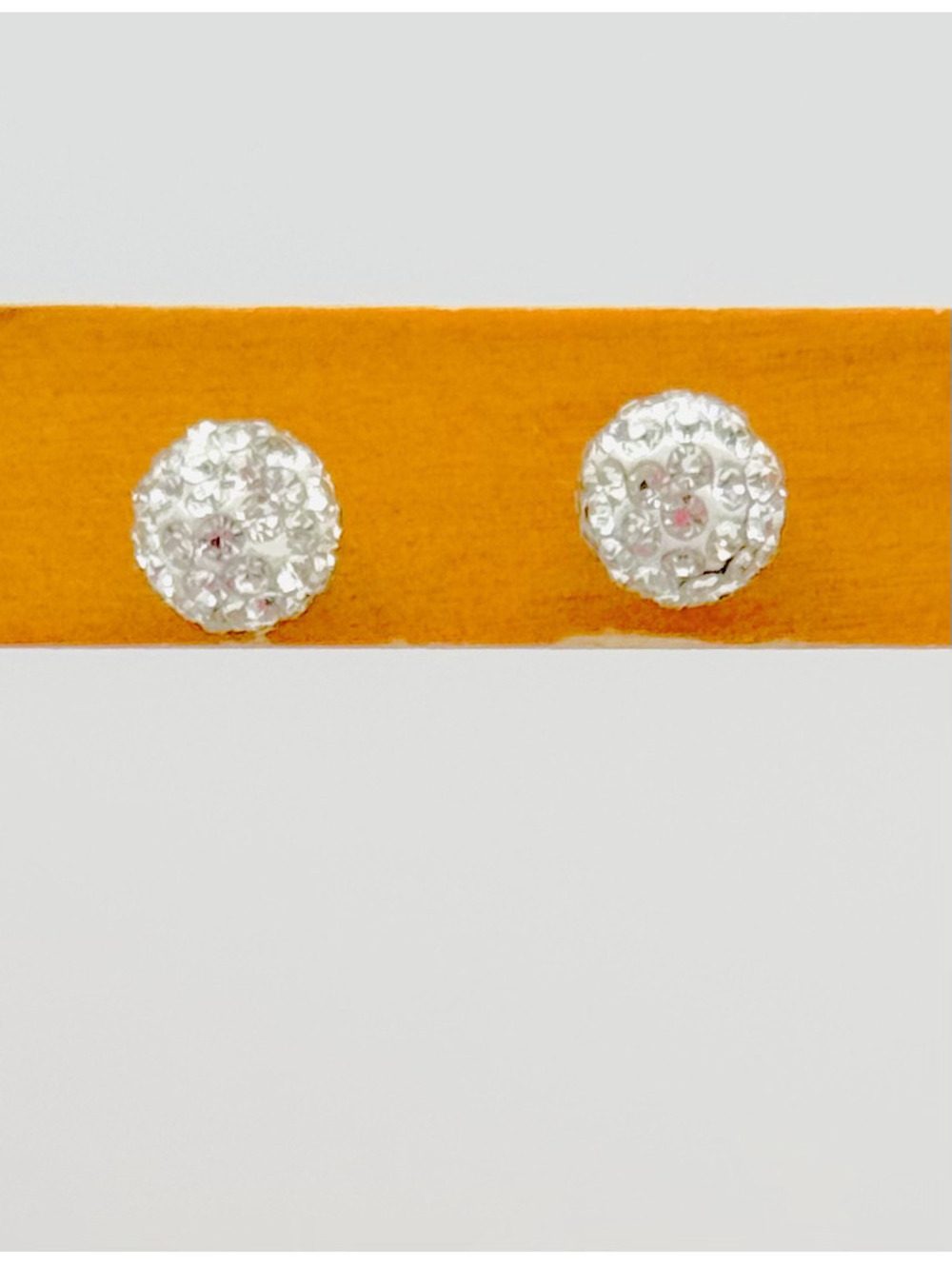 Sterling silver post with round crystal earrings